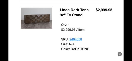 Bernhardt Linea Dark Tone 92” Tv Stand Media Console