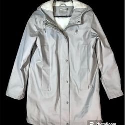 ASOS Women’s  Rain Jacket Light Gray With Fleece Size 6