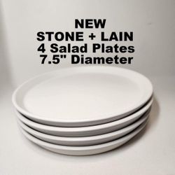 NEW Stone Lain Stoneware Round salad plates replacement Dinnerware White speckled minimalist contemporary
- Includes 4 round 7. 5” salad plates
