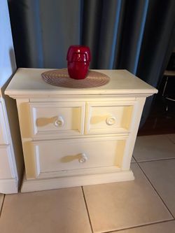 White wood nightstand