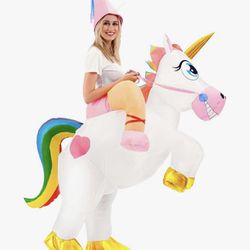 Spooktacular Creations Inflatable Unicorn Riding a Unicorn Air Blow-up D