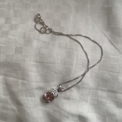 .925 Silver Pink Necklace