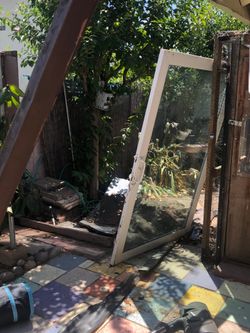 Sliding door.  Slider.  Vinyl slider.