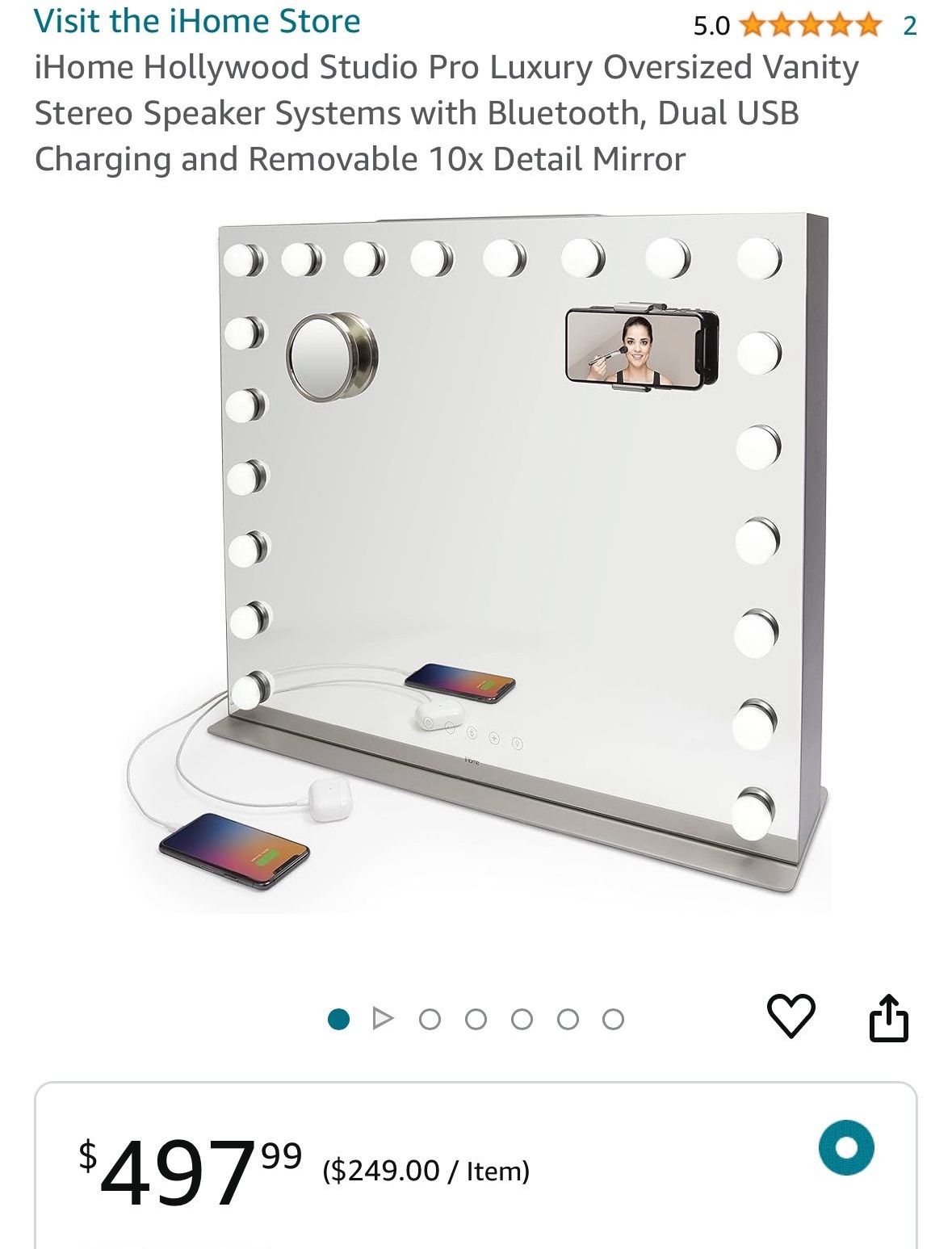 Ihome Hollywood Vanity Speaker Ihome Vanity Mirror With Bluetooth