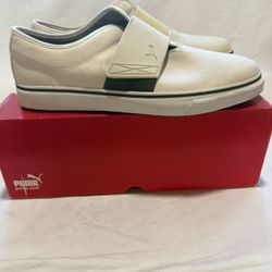 Puma El Rey Slip-On Shoes – Size 12 Men – White (New, Minor Stains)