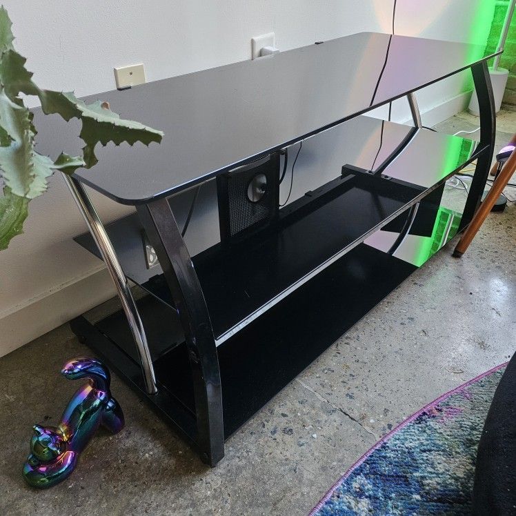 Black Glass TV Stand / Media Console