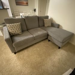 Stark Grey Sofa with Reversible Chaise – Pickup Only