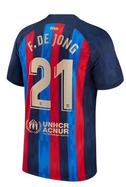 2022-23 Nike Barcelona Player-Issue Home Jersey Frenkie De Jong #21  DM1840-452