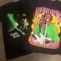 Roddy ricch and Jimi hendrix shirts