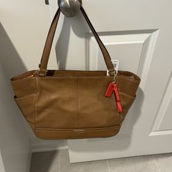 Coach Tan Leather Shoulder Bag $100