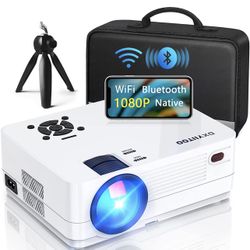 Native 1080P Projector with WiFi and Two-Way Bluetooth, Full HD Movie Projector for Outdoor Movies, 300" Display Projector 4k Home Theater, Compatible