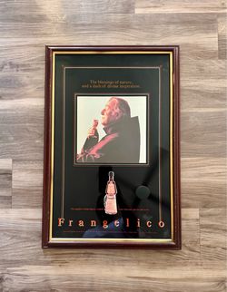 Vintage Frangelico liqueur wood frame