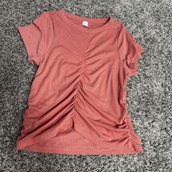 Coral Ruched T Shirt Size Medium
