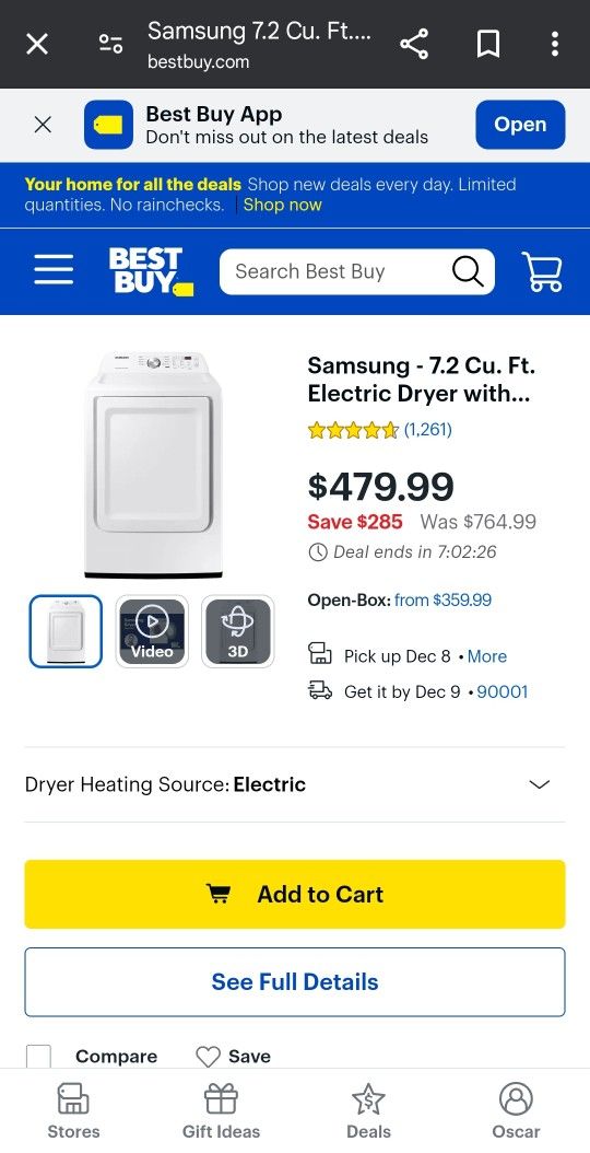 Samsung Dryer BRAND NEW NEVER USED