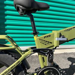 ✅ BRAND NEW - 1000 Watt Electric Folding Bike, Power regen Tech, Fat Tire, Full Suspension(Black-OR-Army Green)PX6 Pro Paselec ⚡️
