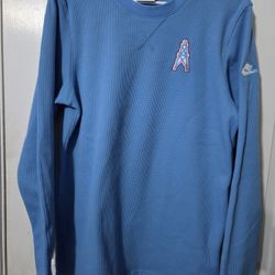 Houston Oilers S Nike Waffle Knit Long-sleeved Shirt $80 Retail 
