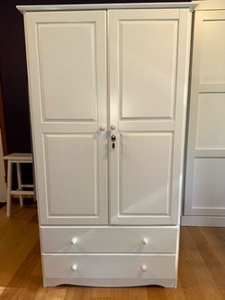White two drawer wardrobe