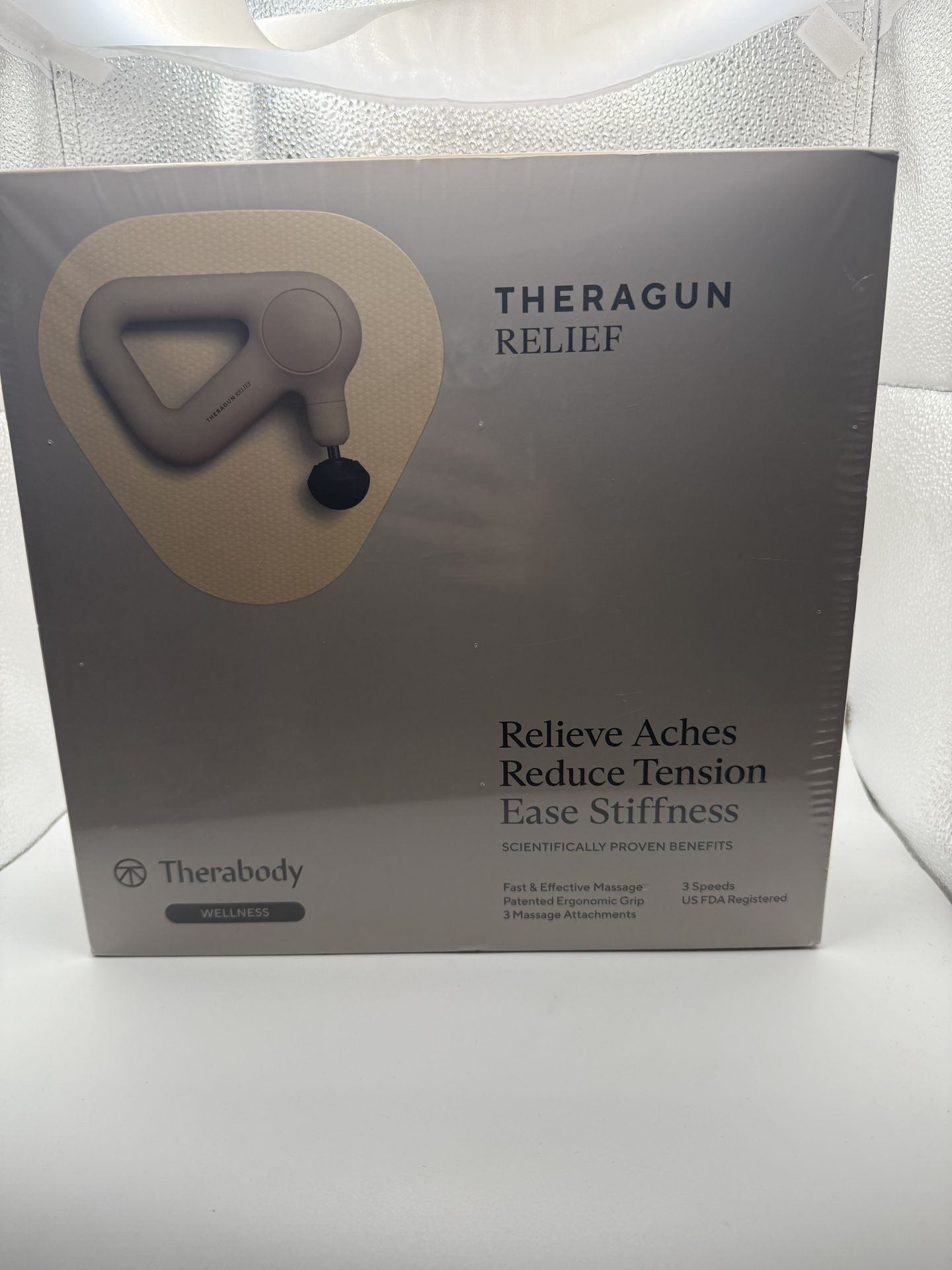 Sealed THERAGUN RELIEF Aches 3-Speed Handheld Massage Gun FACTORY SEALED