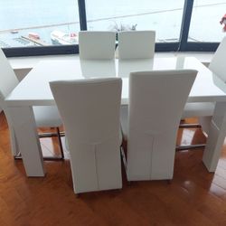 Dining Room Furniture White, Glass Coffee Table,  End Tables. 