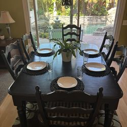 Custom black table and chairs