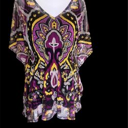 INC 2 Piece Sheer Overlay Shirt With Tank Top 