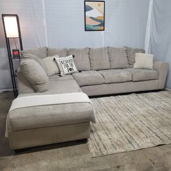 Beige Tan Sectional Couch 