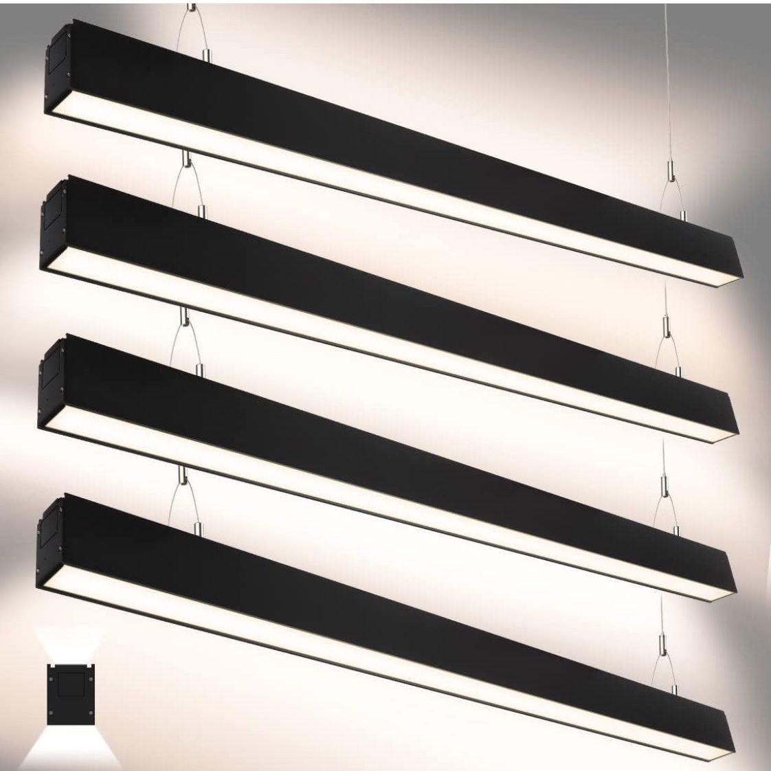 4FT Suspended Linkable LED Linear Light, Pack Of 4