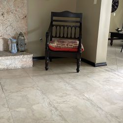 Handmade Mahogany Chair w Cushion 