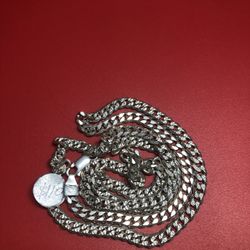 925 Sterling Silver Diamond Cut Cuban Chain 24” 3mm 