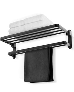 BOZWELL Bathroom Lavatory Towel Rack with Two Towel Bars BZ105-A