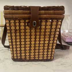 Beautiful antique picnic basket