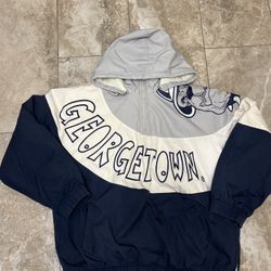 Vintage Match 1 Georgetown Hoyas  Wind Jacket 1/2 Zip Size XL