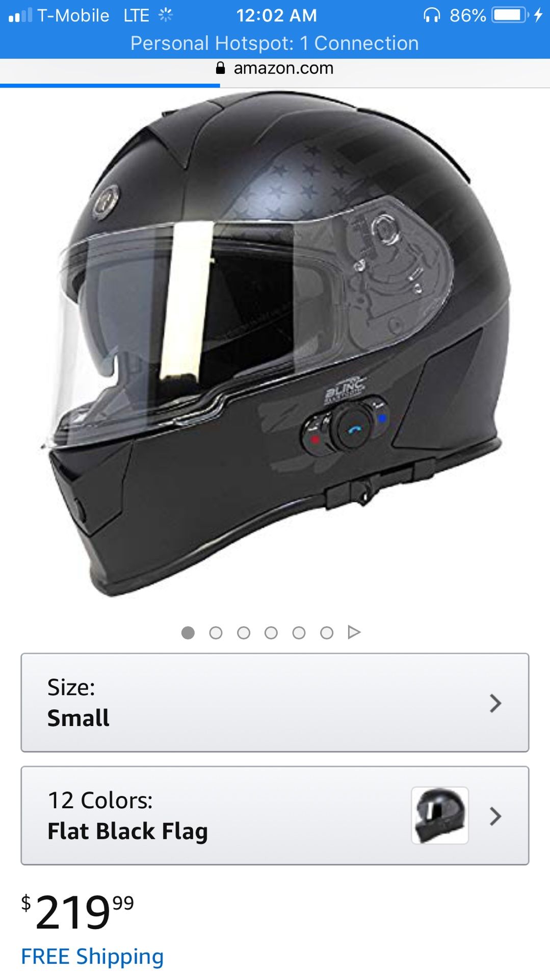 Torc T14 Blinc/Mini Full Face Helmet (Flat Black, XX Large) Torc