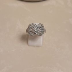 Silver and CZ Infinity Ring Size 7