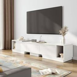 Extendable TV Console Table Modern TV Cabinet with Drawers 