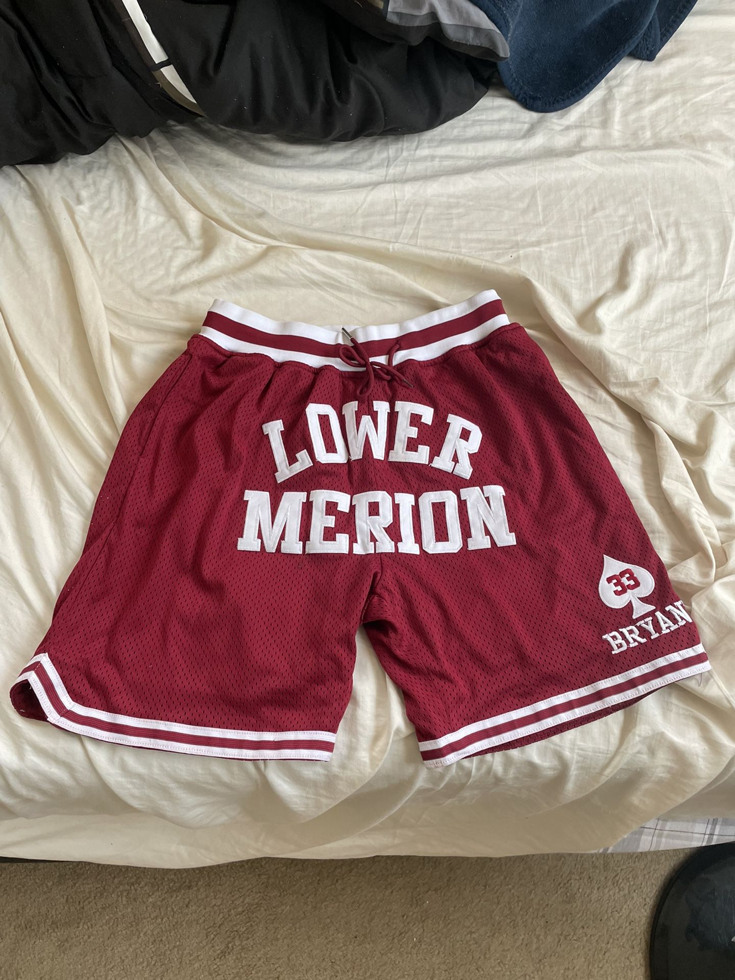 Kobe Bryant Lower Merion High School #33 Authentic Embroidered Basketball  Shorts