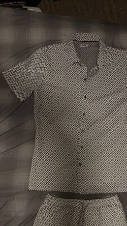 Men's Geometric Pattern Button Up Shirt