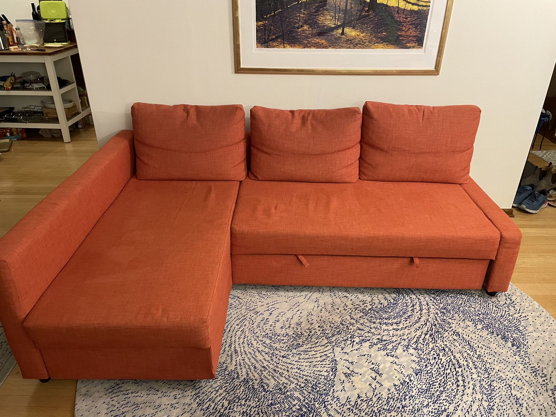 IKEA Orange Sleeper Sofa