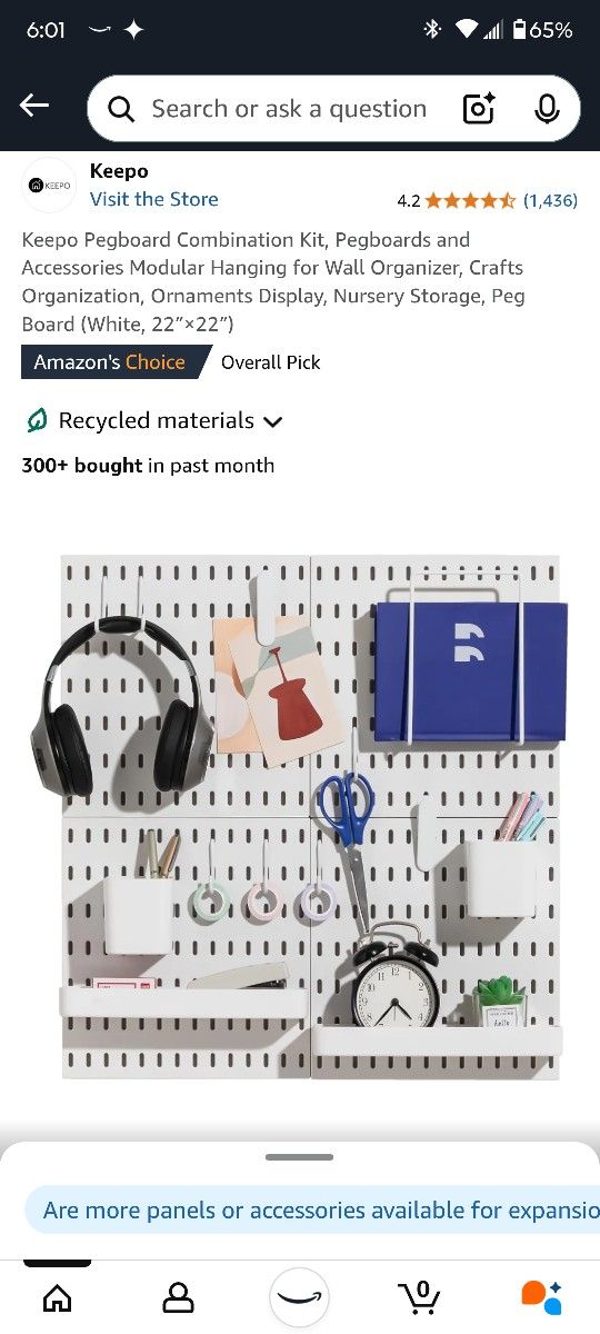 Keepo Pegboard Combination Kit, Pegboards and Accessories for Wall Organizer White (22*22) *4