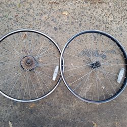 24 Inch Mountain Bike Wheel Set Great Condition Ready To Use