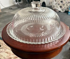 Princess House 2 pc Crystal Pie Plate