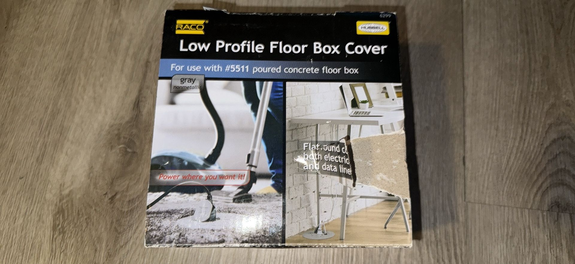 Hubbell Round Gray Plastic Electrical Box Cover