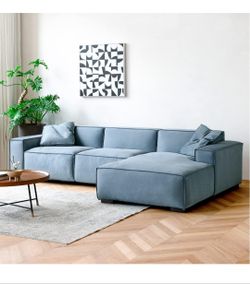 Acanva Modern L-Shaped Deep Sectional Sofa