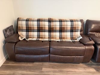 2 Leather Recycling Loveseats