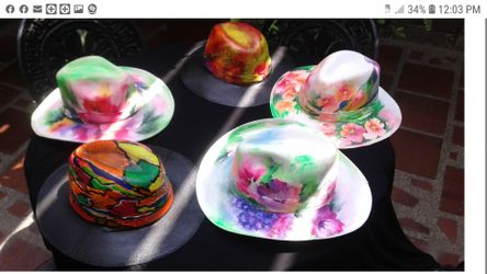Beautiful Hand Painted Hats 