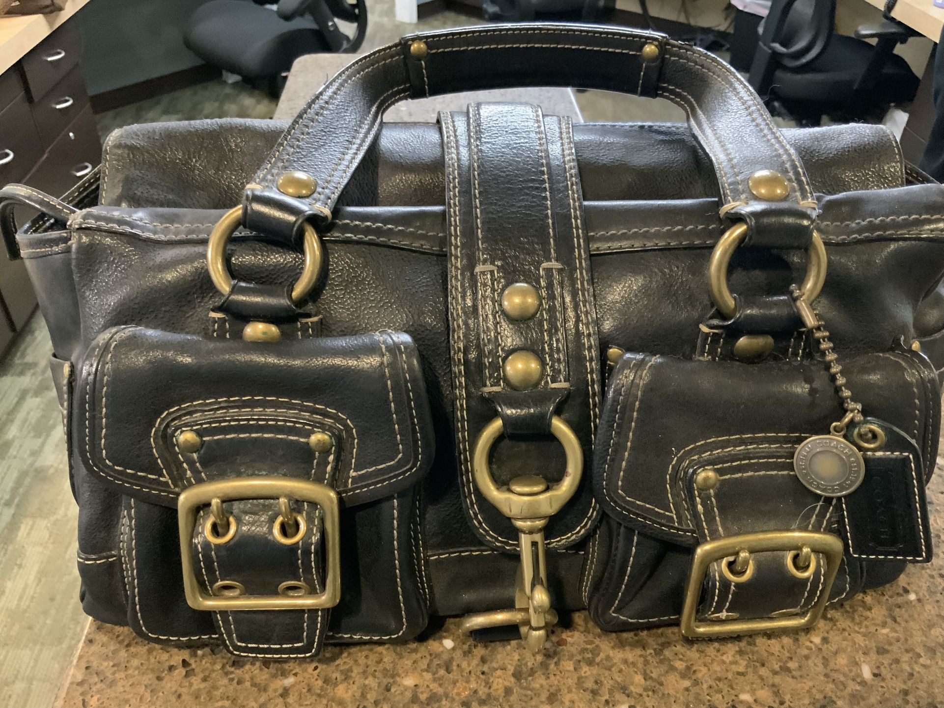 Coach Vintage Black Leather 65th Anniversary 10330 Mandy Shoulder Bag