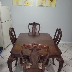 Wood Dining Table With Chairs