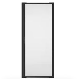 36 in. x 80 in. LuminAire Black for Single Entry Door 32 in.-36 in. Universal Handed Aluminum Retractable Screen Door