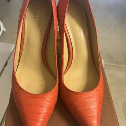 Coach Teddie Heels Watermelon  Size 7.5