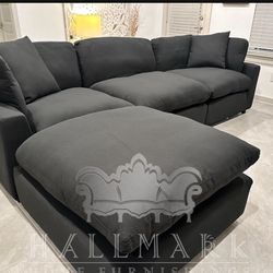 NEW MODULAR CLOUD AND SKY SECTIONAL WITH OTTOMAN AND FREE DELIVERY 